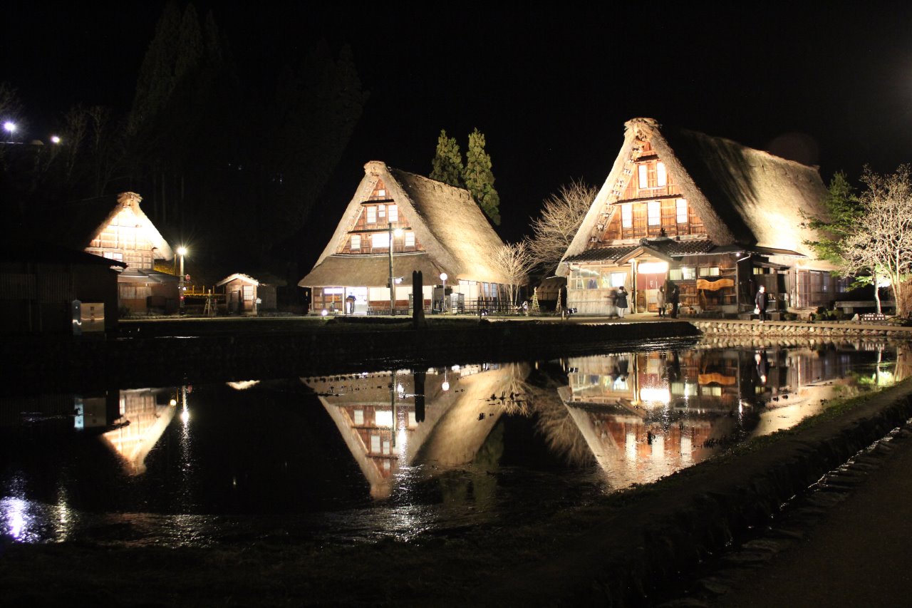 Suganuma Village – Light up event in March 2016  The light reflection is wonderful memory.