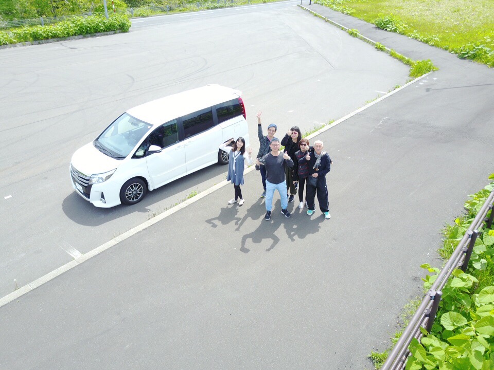 During a family trip.  Traveling from norobetsu to Lake Toya.